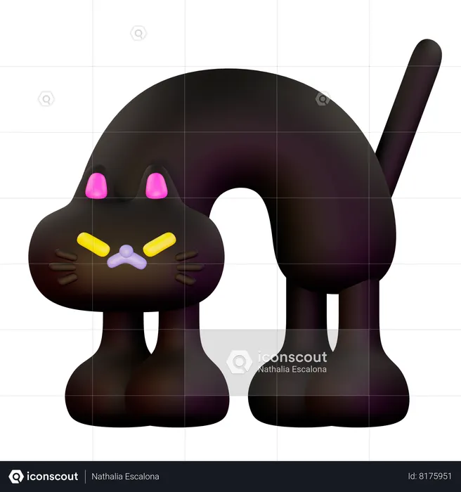 Angry Cat  3D Illustration