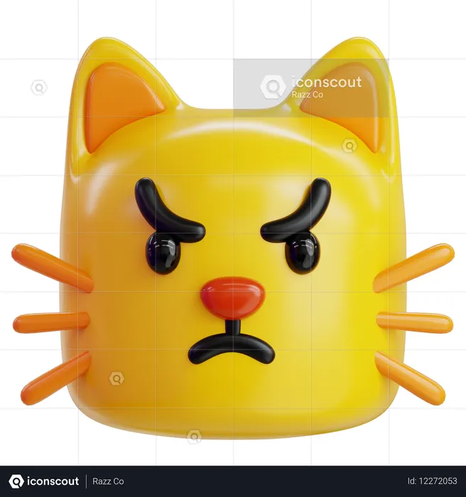 Angry Cat Emoji Emoji 3D Icon