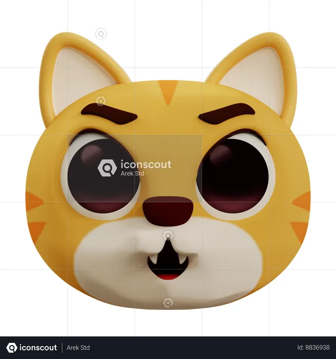 Angry Cat Emoji 3 D Emoji 3D Icon