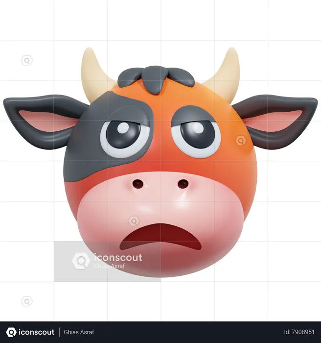 Angry Cow Emoji 3D Icon