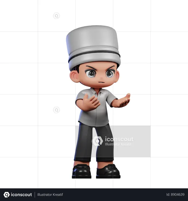Angry Cute Chef  3D Icon