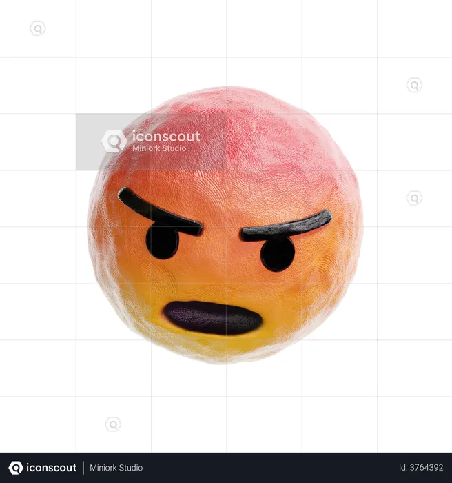 Angry Emoji Logo 3D Logo