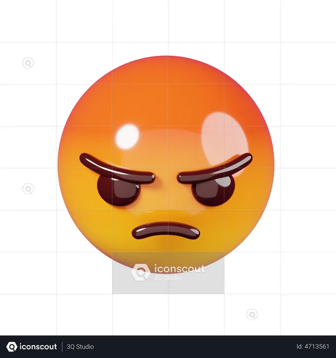 Angry Emoji Emoji 3D Illustration