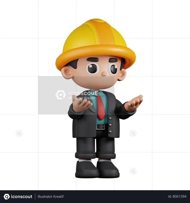 Angry Engineer  3D Illustration