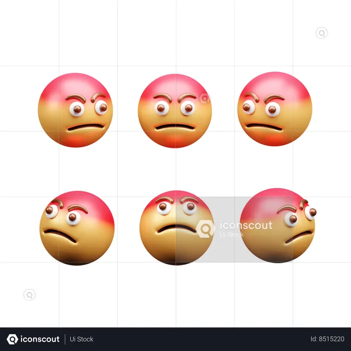 Angry expression Emoji 3D Icon