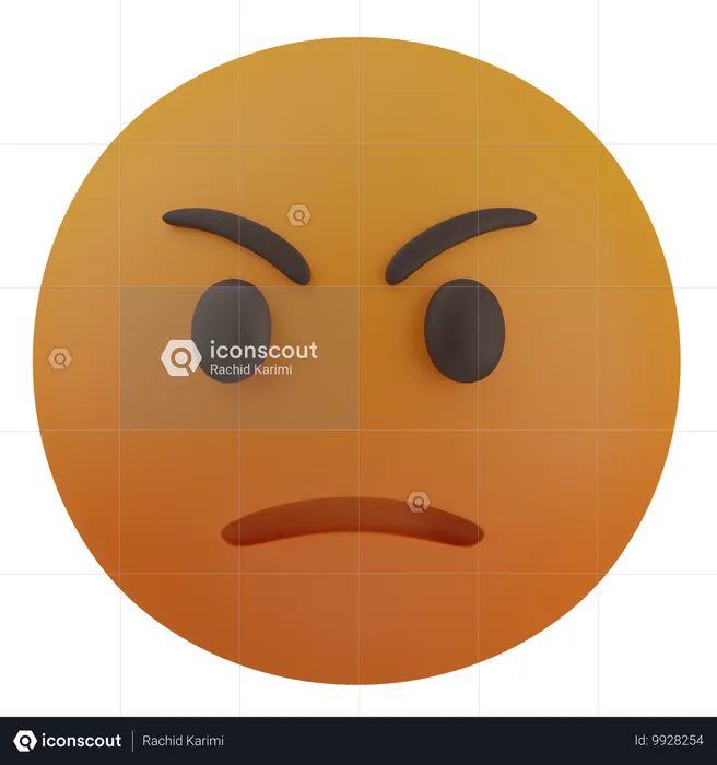 Angry Face Emoji 3D Icon