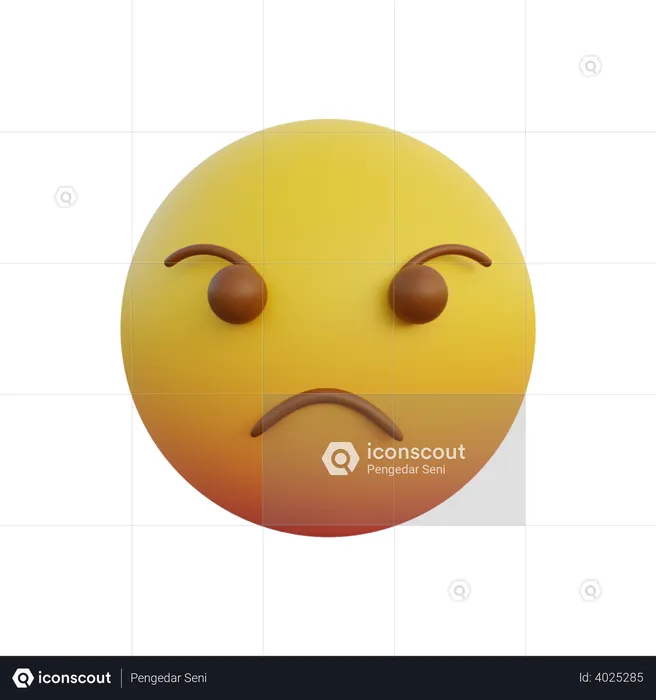 Angry face Emoji 3D Illustration
