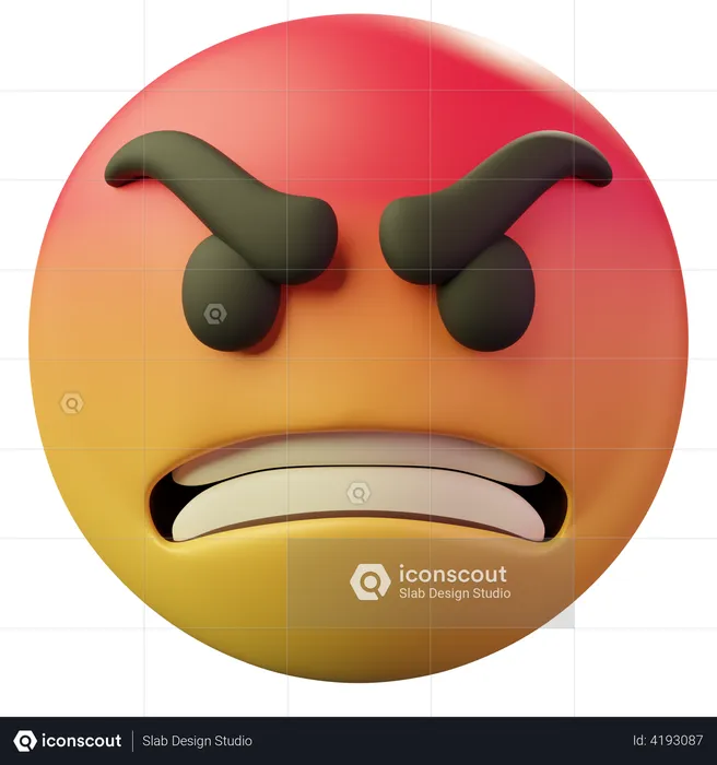 Angry Face Emoji 3D Emoji