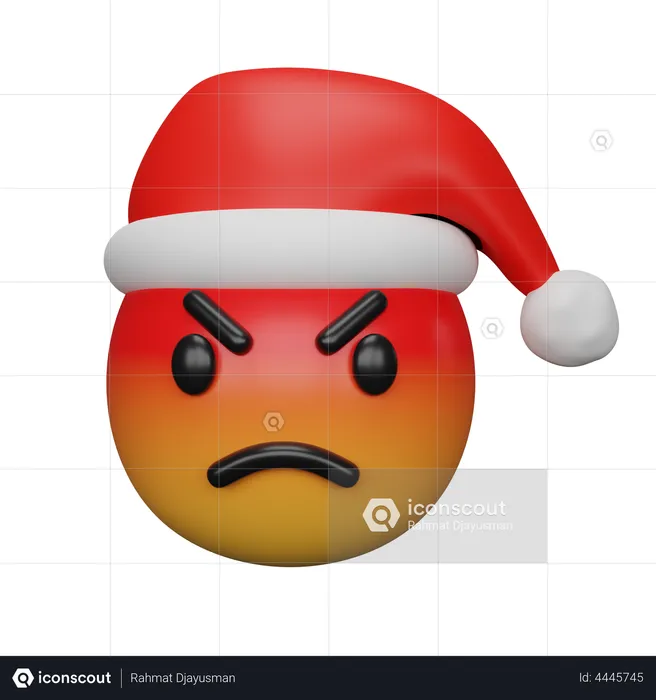 Angry Face Emoji 3D Illustration