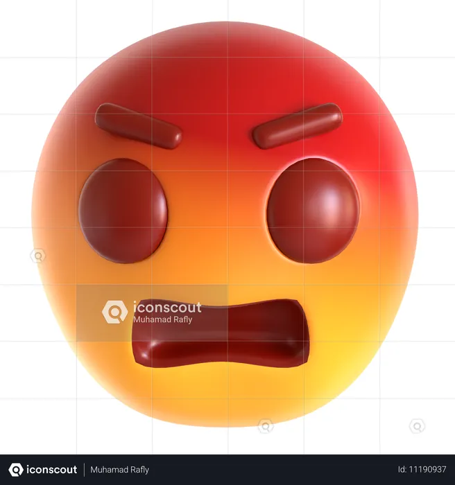 Angry Face Emoji  3D Icon