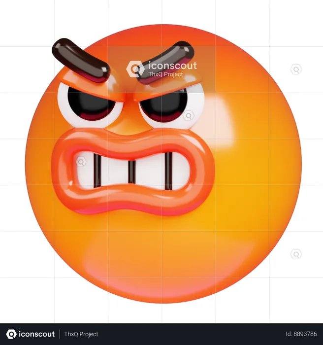 Angry Face Emoji Emoji 3D Icon