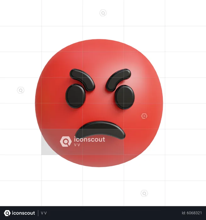 Angry face emoji Emoji 3D Icon