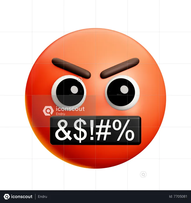Angry Face With Say Harsh Words Emoji 3D Icon