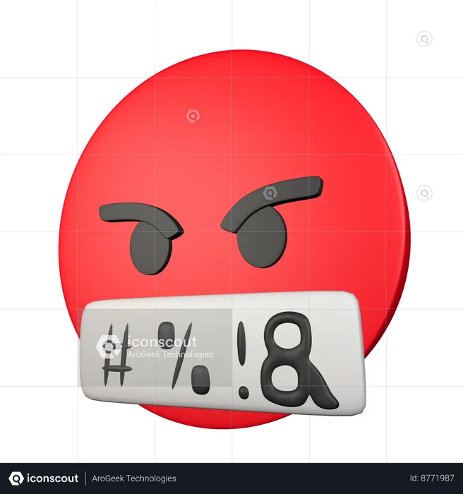 Angry Face With Symbols Over Mouth Emoji 3D Icon