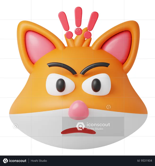 Angry Fox Emoji 3D Icon