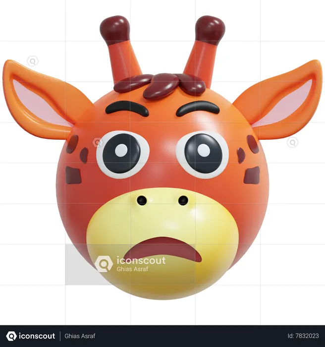 Angry Giraffe Emoticon Emoji 3D Icon