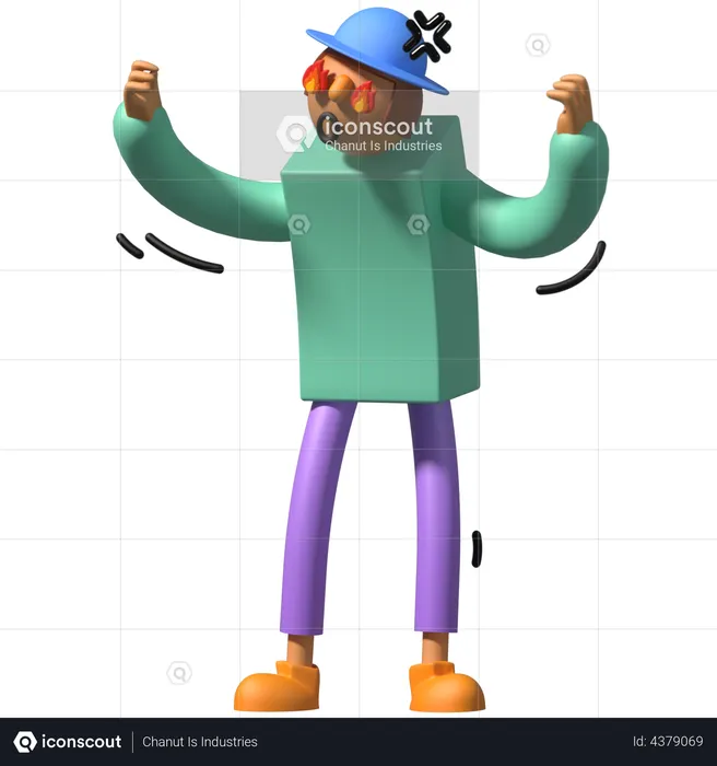 Angry Man Emoji 3D Illustration