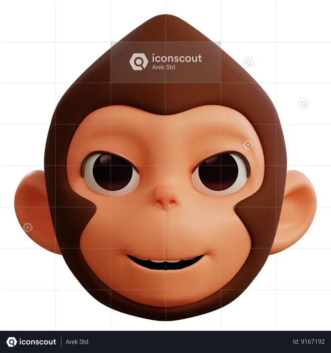 Angry Monkey Emoji 3D Icon
