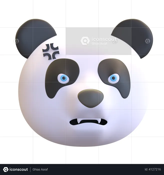 Angry panda Emoji 3D Emoji