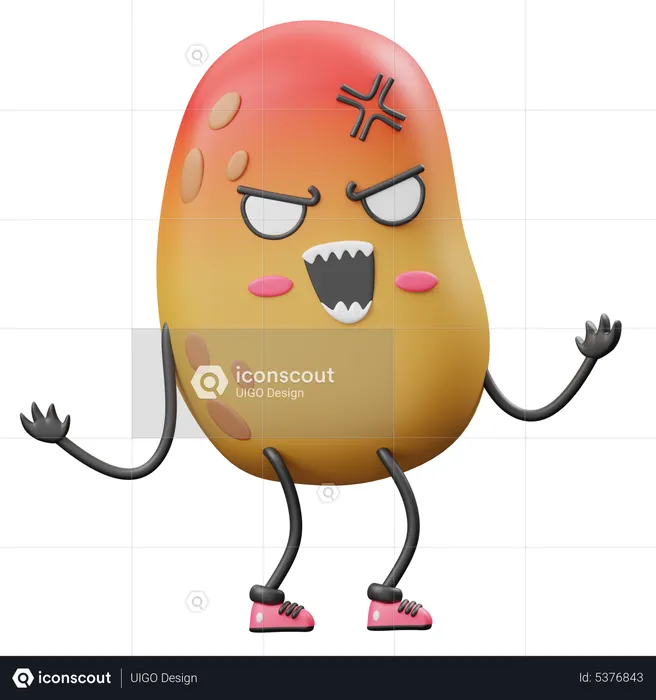 Angry Potato  3D Icon