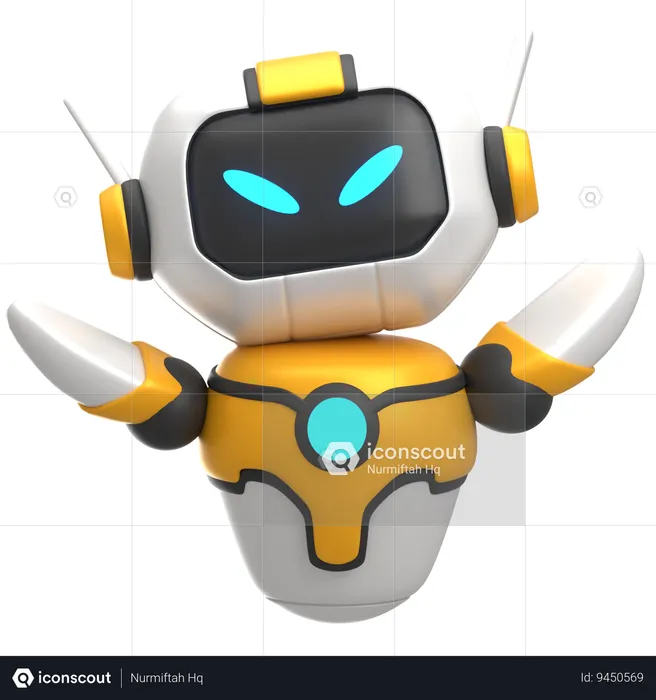 Angry Robot  3D Icon