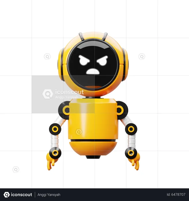 Angry Robot  3D Illustration