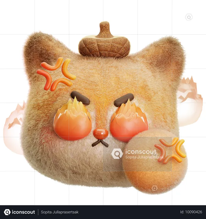 Angry Squirrel Emoji 3D Icon