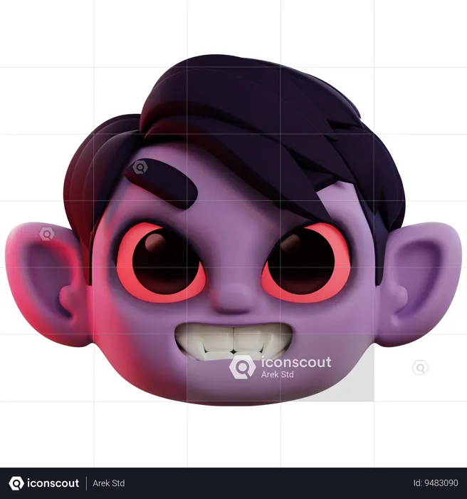 Angry Vampire Emoji 3D Icon