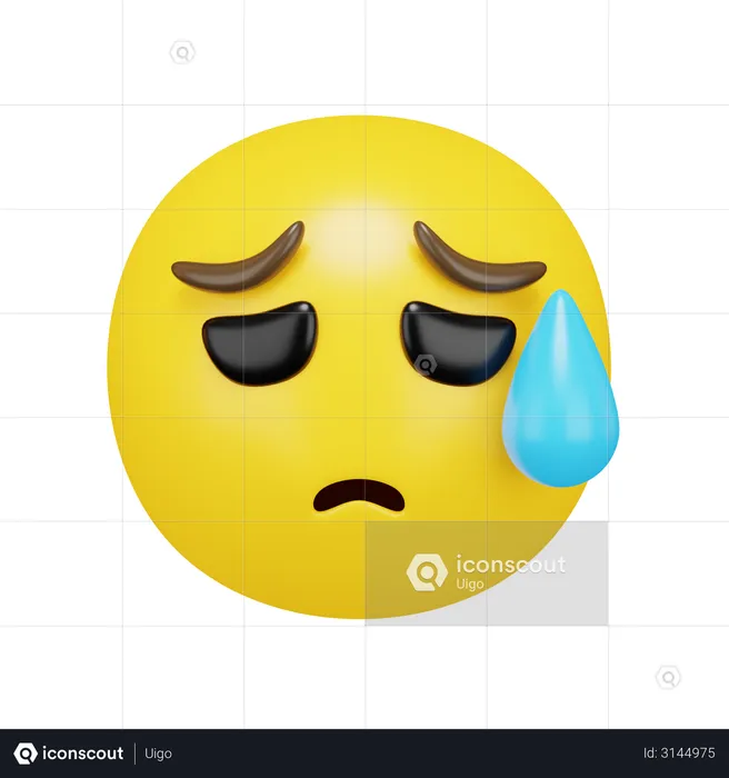 Ängstliches Gesicht Emoji 3D Emoji