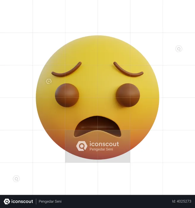 Anguished face Emoji 3D Emoji