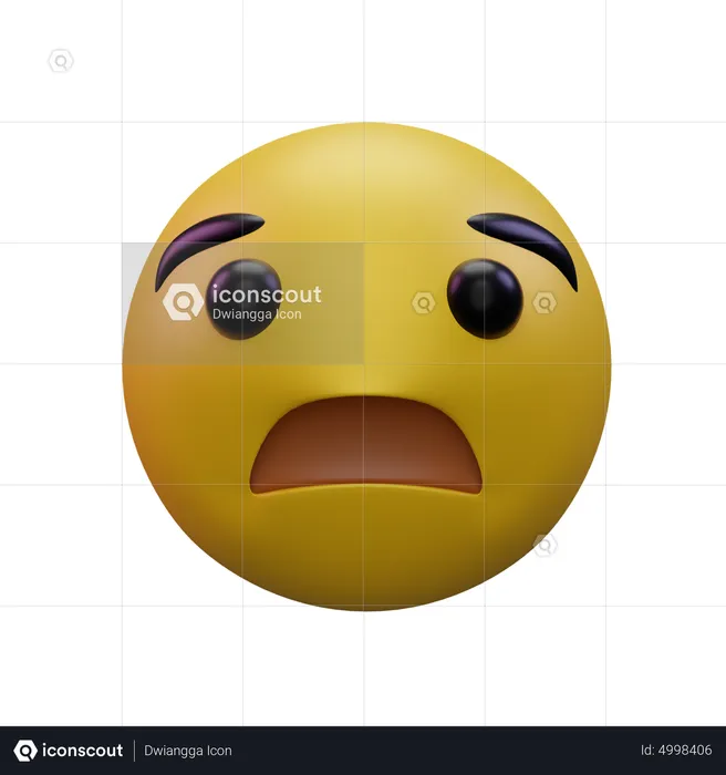 Angustiado Emoji 3D Icon