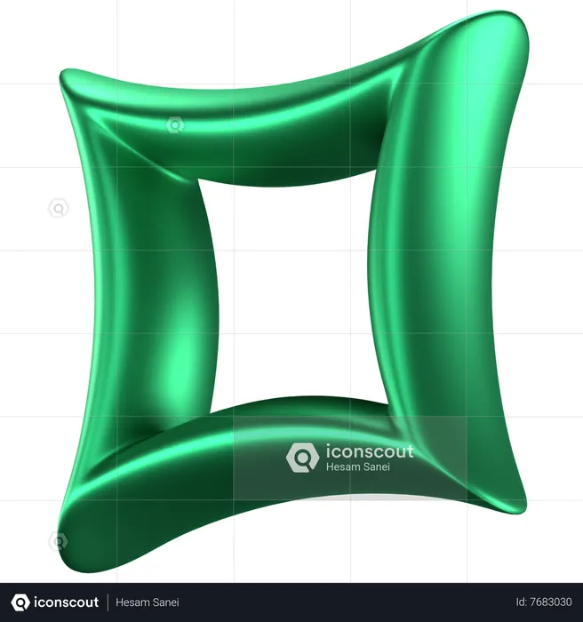 Forma abstracta de anillo cuadrado  3D Icon