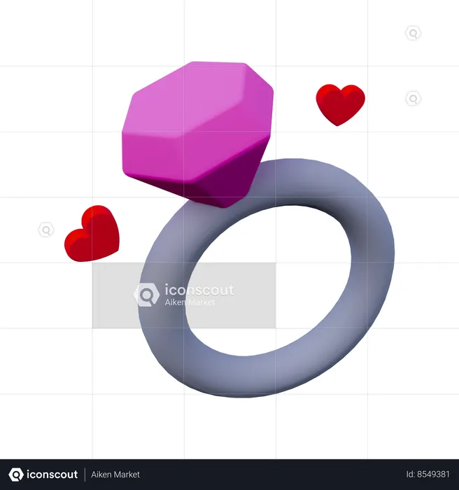 Anillo de bodas  3D Icon