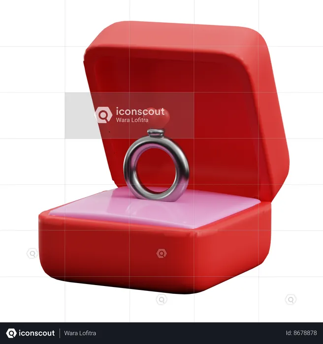 Anillo de compromiso  3D Icon