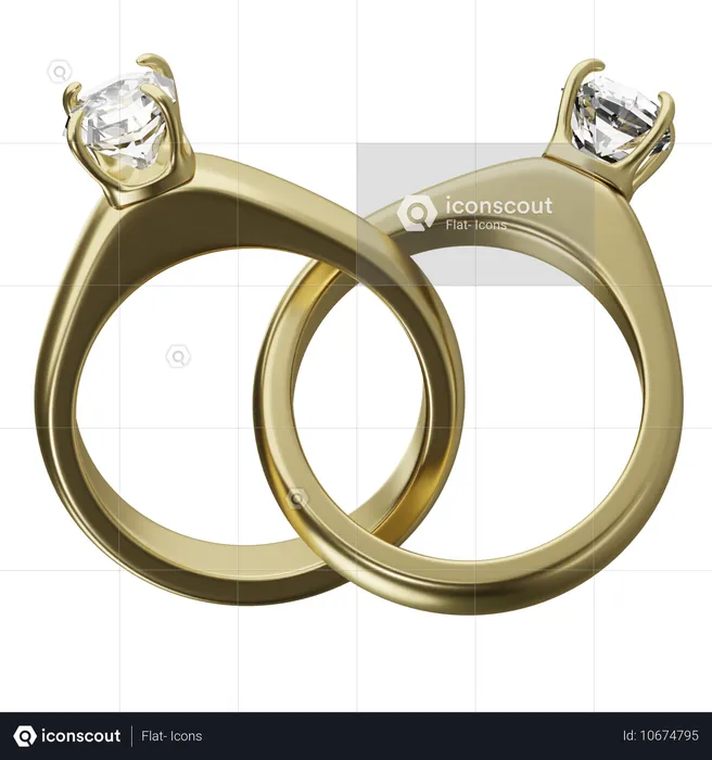 Anillo de compromiso  3D Icon