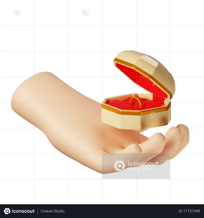 Anillo de compromiso  3D Icon