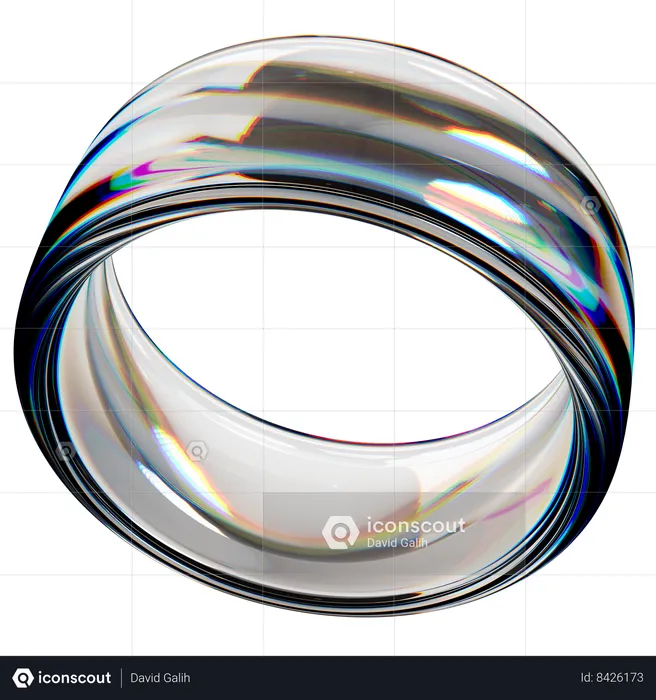 Anillo de dispersión de vidrio iridiscente  3D Icon