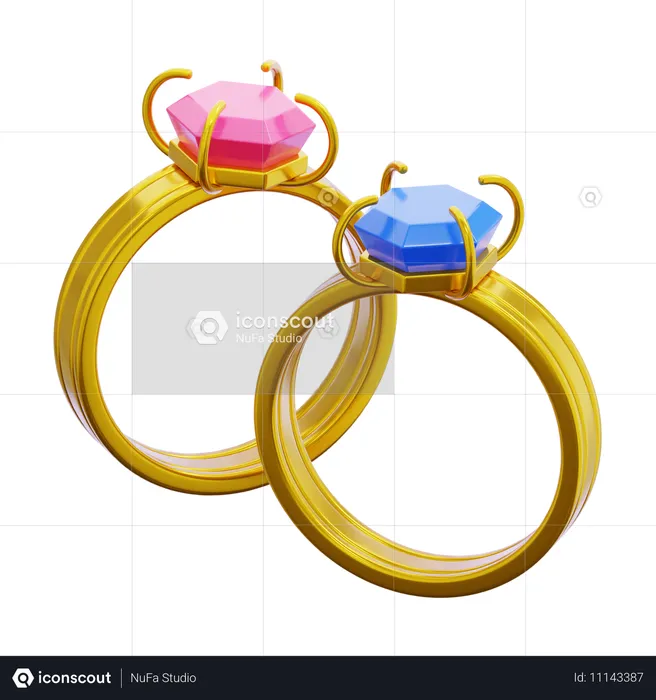 Anillo de oro  3D Icon