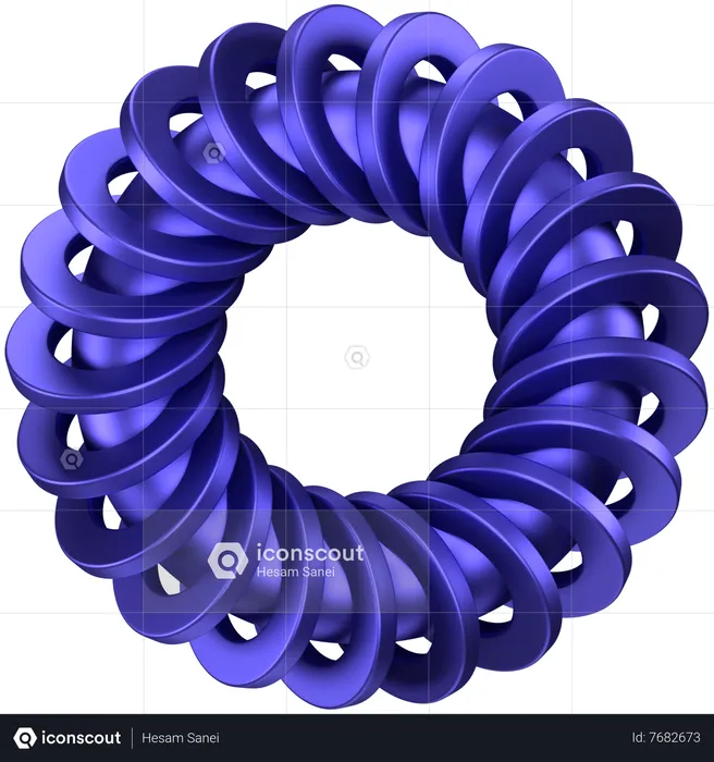 Forma abstracta de anillo espiral  3D Icon