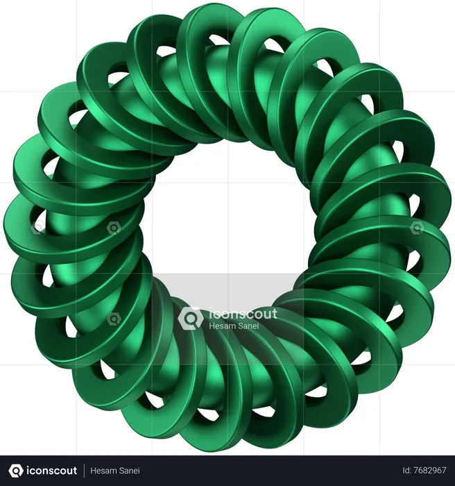 Forma abstracta de anillo espiral  3D Icon