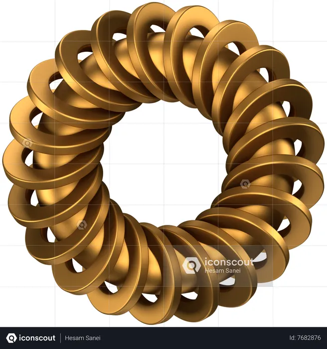 Forma abstracta de anillo espiral  3D Icon