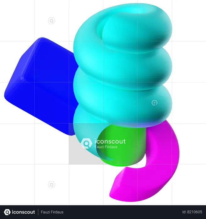 Anillo Espiral Formas Abstractas  3D Icon