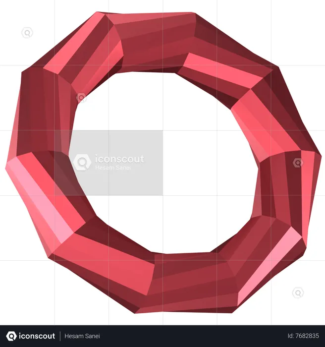 Anillo forma abstracta  3D Icon