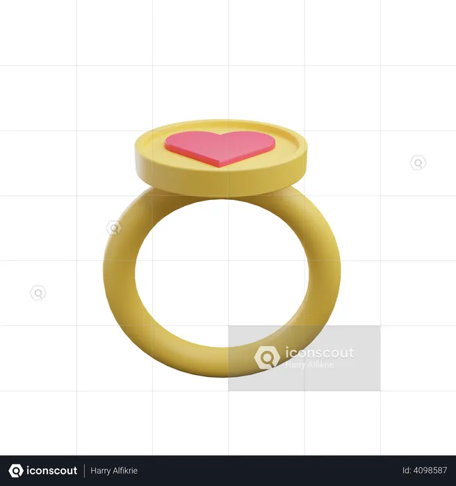 Anillo de san valentin  3D Illustration