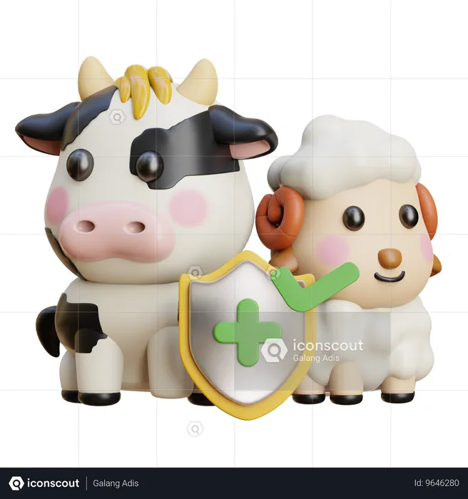 動物の健康安全  3D Icon