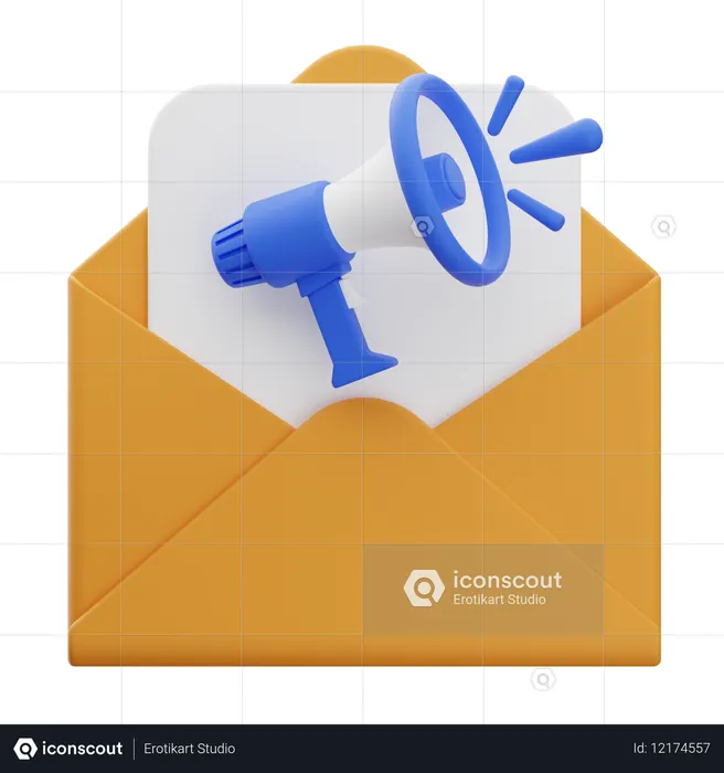Ankündigungs-E-Mail  3D Icon