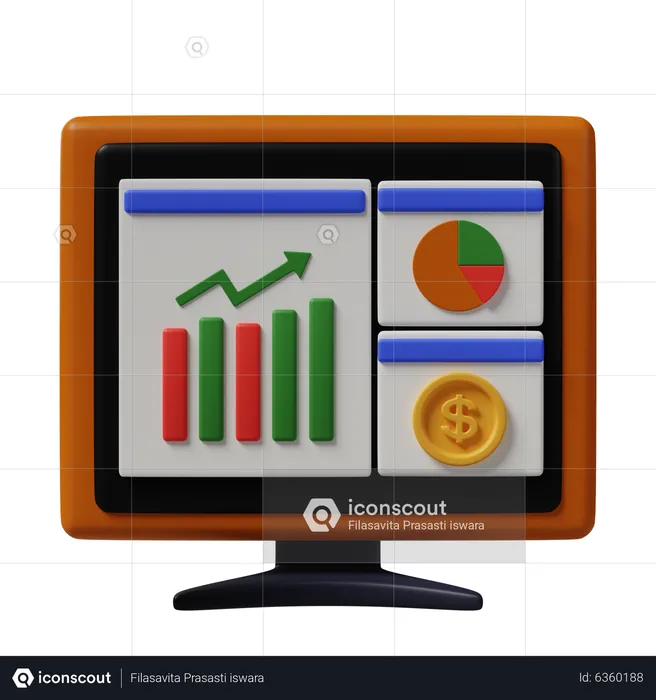 Investitionsanalyse  3D Icon