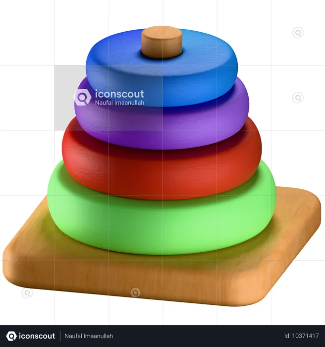 Pyramide d'anneaux  3D Icon