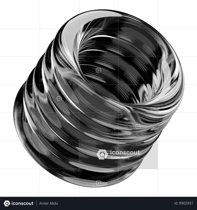 Anneaux Forme de verre abstraite  3D Icon