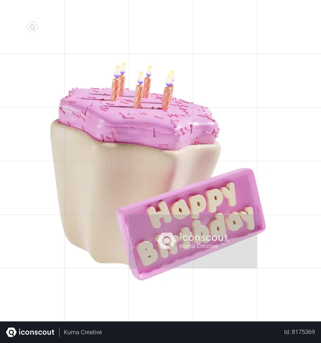 Petit gâteau d'anniversaire  3D Icon